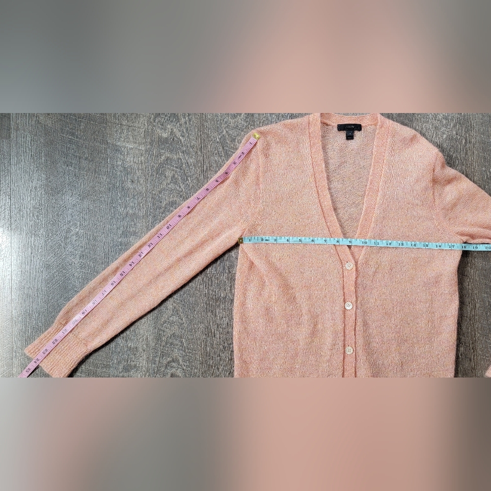 J. Crew Mohair Blend Boyfriend Cardigan Women's S Peach Button Down Long-sleeved - Picture 8 of 13